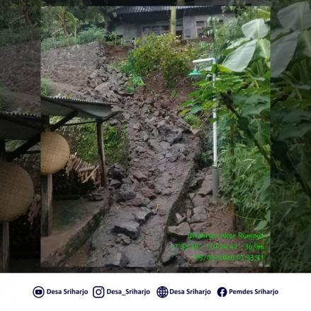 Akibat Hujan Deras, Mengakibatkan Tanah Longsor di Pedukuhan Sompok Rt.06