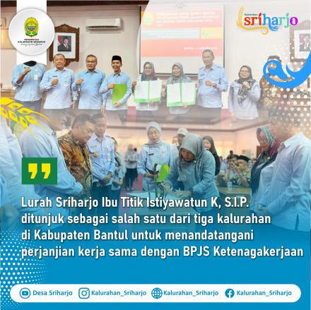 Kalurahan Sriharjo ditunjuk sebagai salah satu dari  tiga kalurahan di Kabupaten Bantul untuk  menan